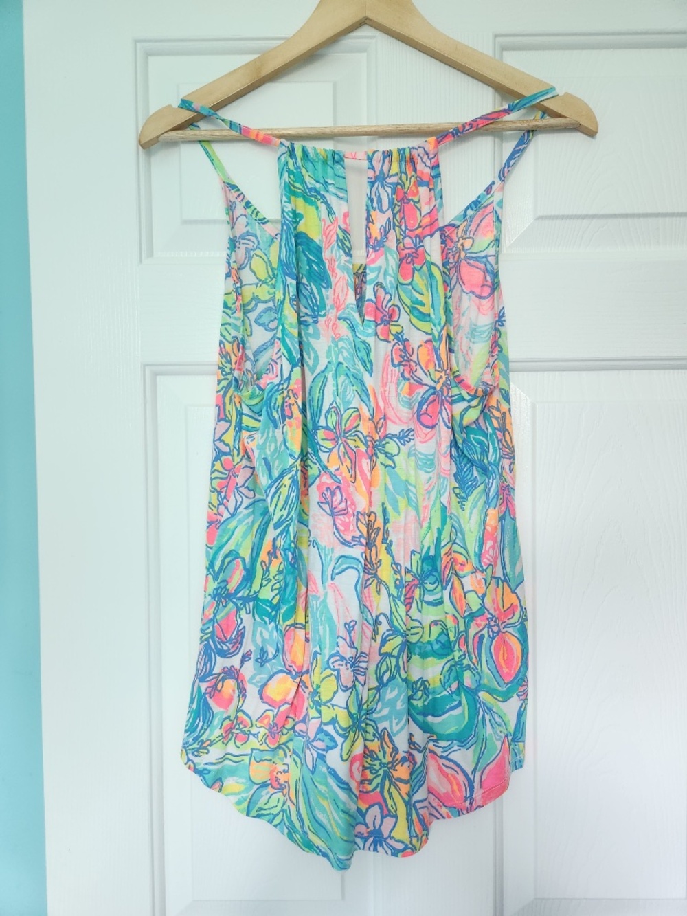 Lilly Pulitzer Lacey Tank Top in Surf Gypsea, size M, preloved - Picture 4 of 4